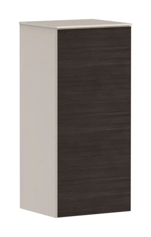 Hansgrohe Aufbewahrungsschrank in sanftem Beige mit einer rechts angeschlagenen Tür. Schlichte Bauform und matte Oberfläche. Ideal für Badezimmer oder andere Wohnräume.